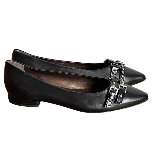 AGL Black Leather Flats, New in Box - Picture 1 of 8